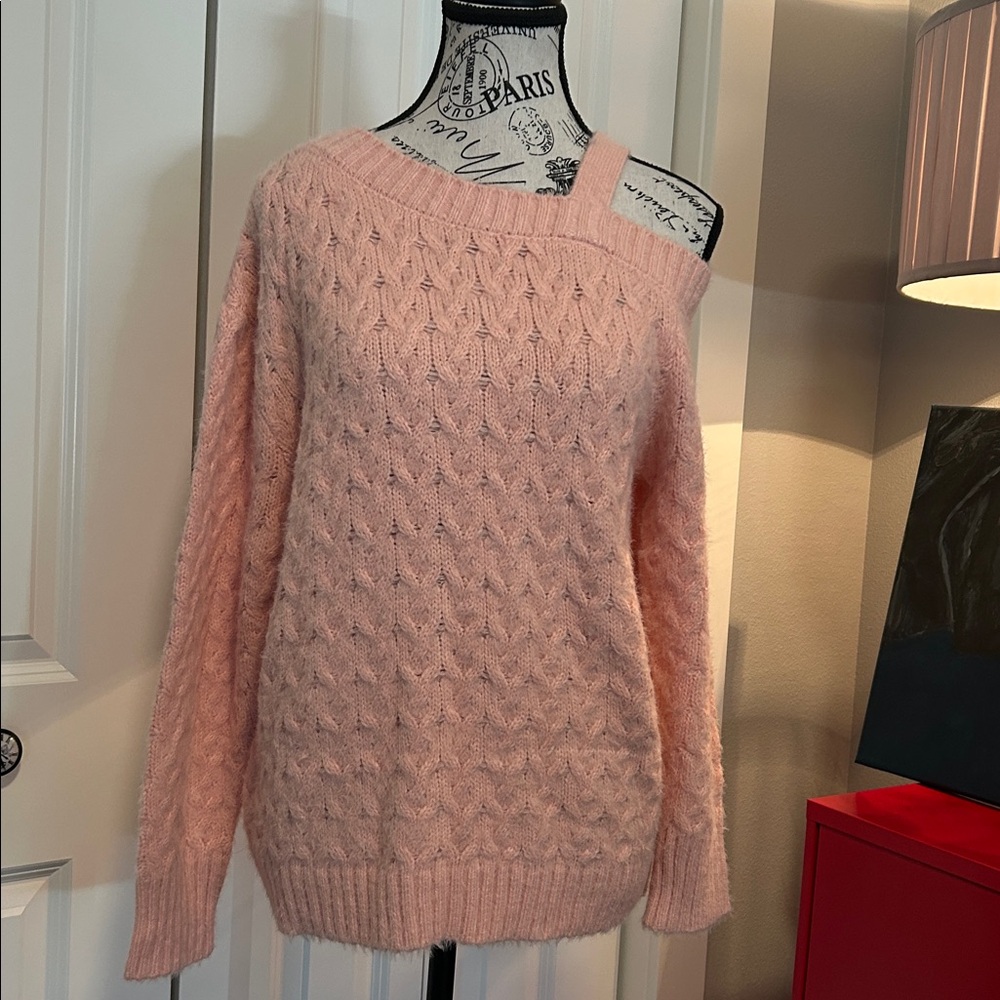 NWOT Pink Off-Shoulder Sweater